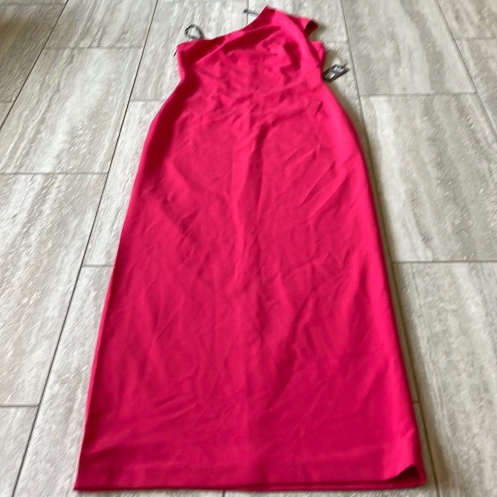 Vince Camuto Red Long Dress size 12 One shoulder Long Slit
